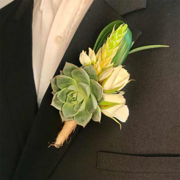 Boutonniere con suculenta